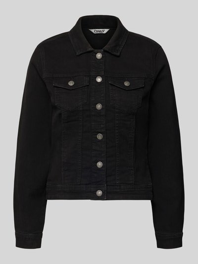 ONLY Kurtka dżinsowa o kroju regular fit z mieszanki bawełny model 'WONDER' Czarny 2