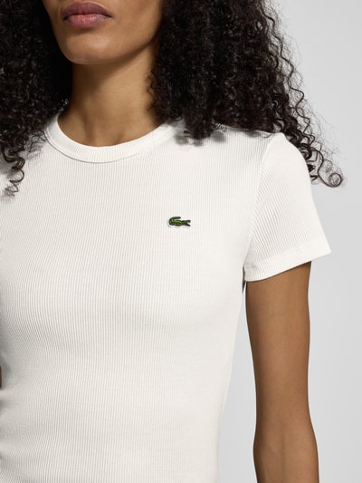 Lacoste Sport Slim Fit T-Shirt aus reiner Baumwolle Offwhite 3