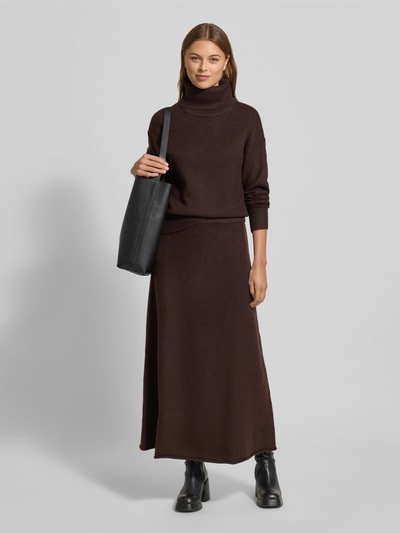 Christian Berg Woman Strickrock mit elastischem Bund Schoko 1