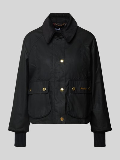 Barbour Jacke mit Umlegekragen und Pattentaschen Modell ´CROPPED BEADNELL WAX´ in black Black 2