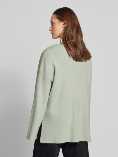 Only Relaxed fit gebreide pullover met viscose en hoge zijsplitten, model 'KATIA' Mintgroen - 5