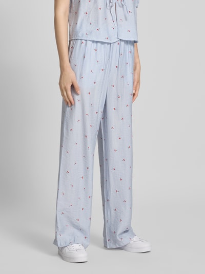 Pieces Comfort Fit Stoffhose aus Viskose-Mix Modell 'FIONNA' Hellblau 4