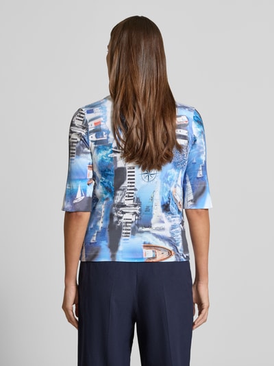 Marc Cain T-Shirt im Allover-Look mit 3/4-Arm Sky 5
