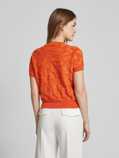 Max Mara Studio Gebreid shirt met structuurmotief, model 'PANTERA' Oranje - 5