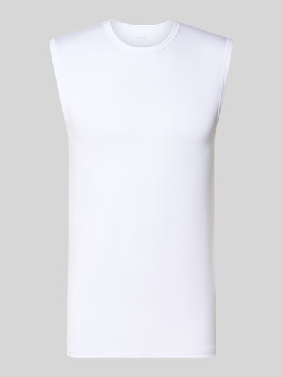Produktfoto, białe Muskelshirt aus Modal-Mix mit Rundhalsausschnitt von Mey, krój slim fit, z elastycznym dodatkiem, gładka faktura