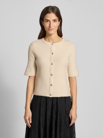 Soyaconcept Gebreid jack met ronde hals en 1/2-mouwen, model 'AVALON' Zand - 4