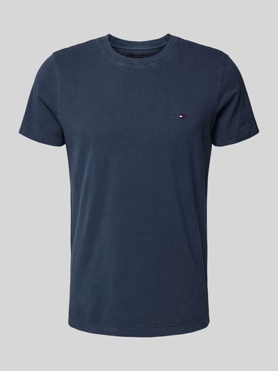 Tommy Hilfiger Slim Fit T-Shirt mit Logo-Stitching Modell 'GARMENT' Marine 2