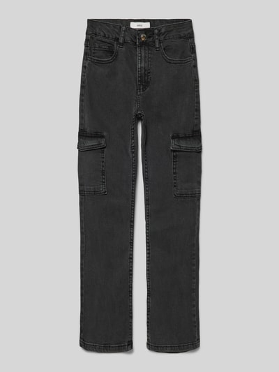 Mango Bootcut Jeans mit Cargotaschen Black 1