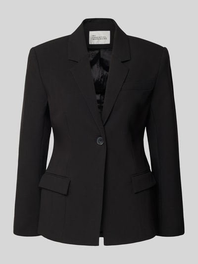 My Essential Wardrobe Żakiet o kroju slim fit z kieszeniami z patką model ‘Milan’ Czarny 2