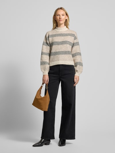 Vero Moda Regular Fit Strickpullover mit Wolle Modell 'TRIXIE' Beige 1