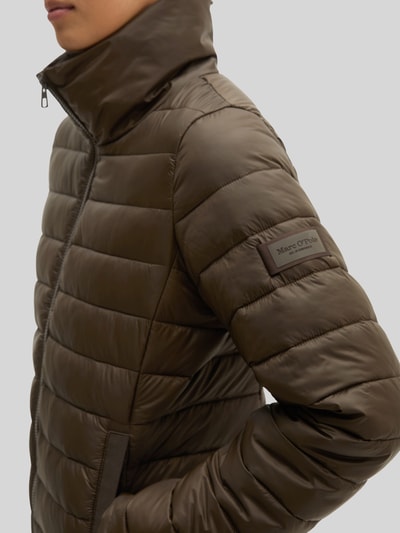 Marc O'Polo regular fit gewatteerd jack met opstaande kraag Donkerbruin - 3