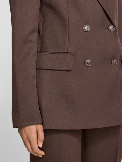 Jake*s Collection Żakiet o kroju regular fit z dodatkiem wiskozy i podwójną listwą guzikową Ciemnobrązowy 3