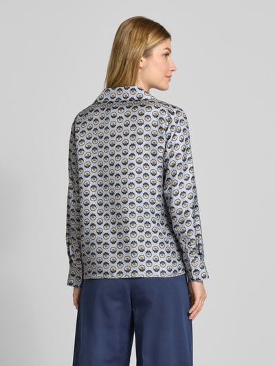 Weekend Max Mara Bluzka jedwabna o kroju regular fit z kołnierzem z połami model ‘ONCIA’ Jasnoniebieski 5