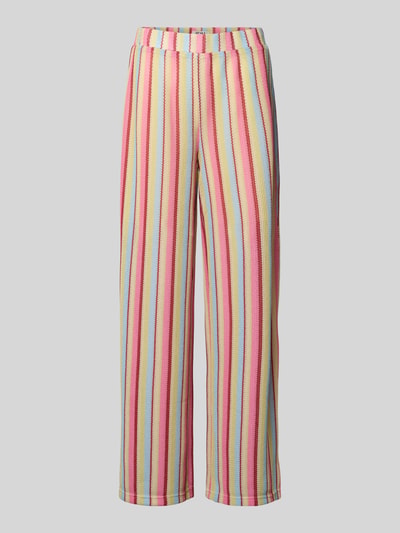 Produktfoto, Hose im Allover-Look Modell 'LIBELLA' von ICHI, bunte vertikale Streifen, Material-Mix mit Stretch, Regular Fit, glatte Textur