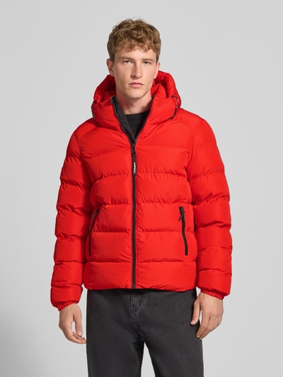 Superdry Kurtka pikowana z wyhaftowanym logo i kapturem Czerwony 4