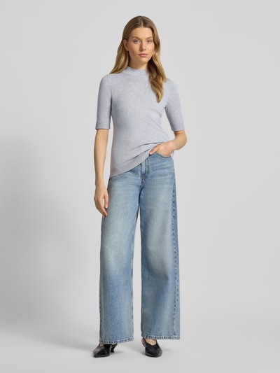 comma Strickpullover aus Viskose-Mix mit 1/2-Arm Hellgrau 1