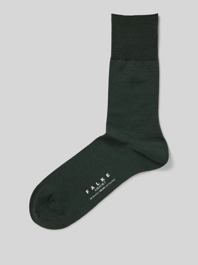 Falke Socken mit Label-Detail Modell 'AIRPORT' Dunkelgruen 1