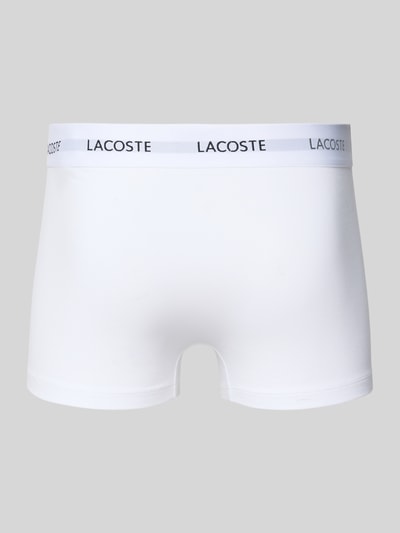 Produktfoto, Trunks mit elastischem Logo-Bund im 3er-Pack von LACOSTE in Weiß, unifarben, Baumwollmix, Logo-Schriftzug am Bund