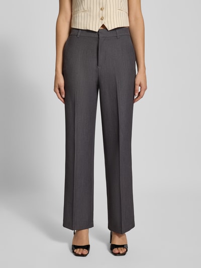 Only Wide leg broek met viscose, model 'HATTIE-LANA' Antraciet gemêleerd - 4
