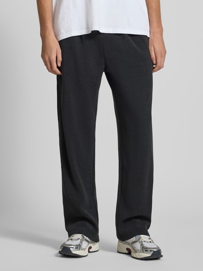 REVIEW Broek in riblook met elastische band Antraciet - 4