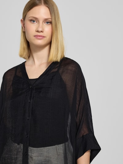 comma Relaxed Fit Bluse mit V-Ausschnitt Black 3