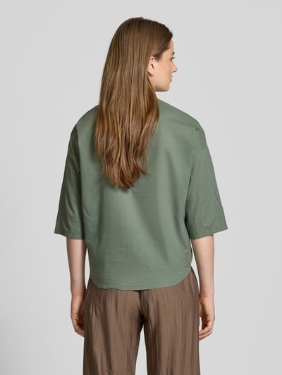 ZABAIONE Bluzka o kroju regular fit z kołnierzem z lamówką model ‘Li44araa’ Khaki 5