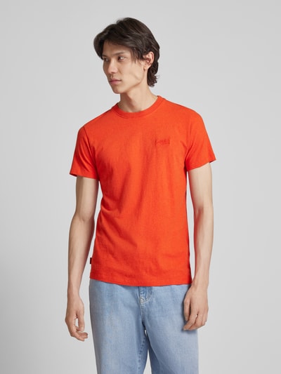 Superdry T-shirt in gemêleerde look, model 'Vintage Logo' Oranje gemêleerd - 4