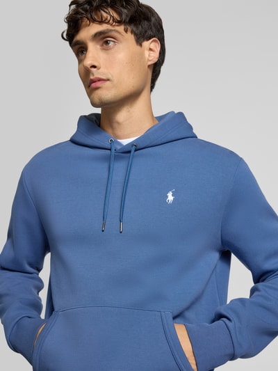Polo Ralph Lauren Hoodie met labelstitching en kangoeroezak Oceaanblauw - 3