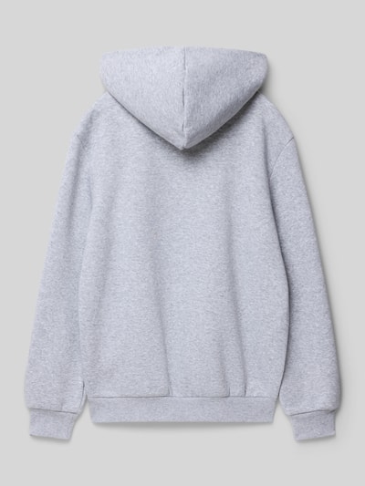 KARL KANI Bluza o kroju relaxed fit z kapturem i wyhaftowanym logo Średnioszary melanż 3