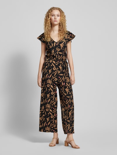 Tom Tailor Denim Jumpsuit met all-over motief Zwart - 4