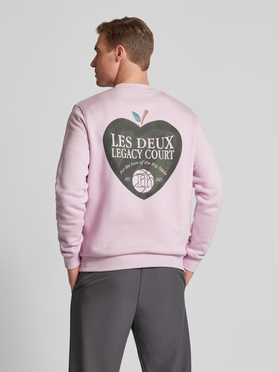 Les Deux Sweatshirt mit Label-Print Modell 'Legacy' Flieder 5