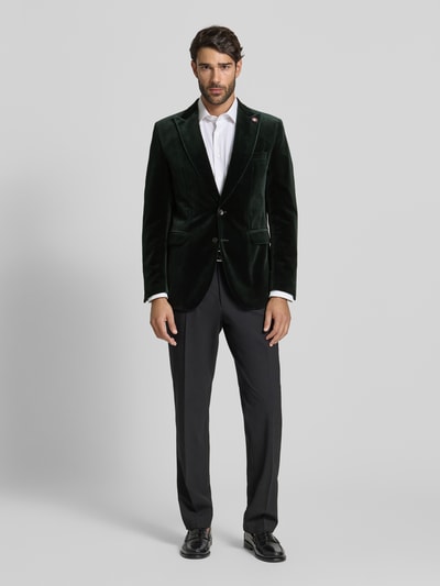 CG - Club of Gents Slim fit 2-knoops colbert van fluweel, model 'Prince' Donkergroen - 1