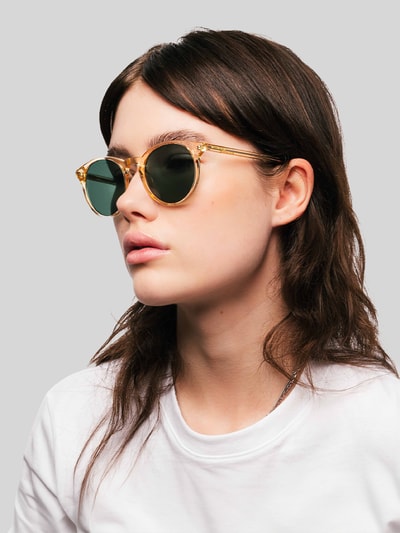 MessyWeekend Okrągłe okulary przeciwsłoneczne model 'NEW DEPP' Piaskowy 1