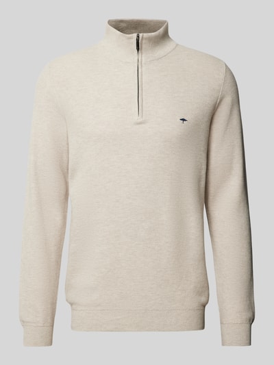 Fynch-Hatton Gebreide pullover met labelstitching Offwhite - 2