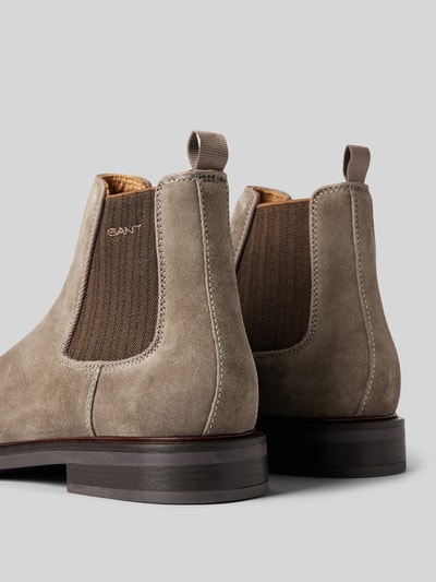 Gant Chelsea boots van leer met labelopschrift, model 'St Fairkon' Grafiet - 2