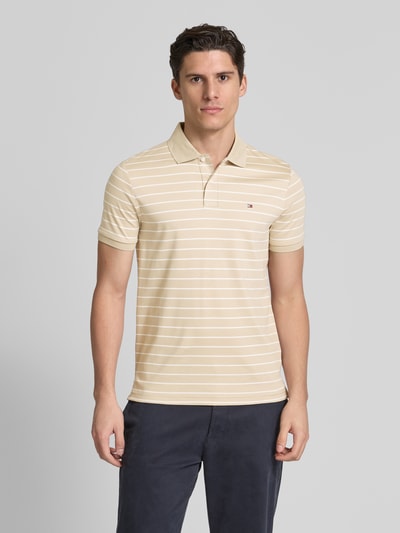 Tommy Hilfiger Regular Fit Poloshirt aus reiner Baumwolle Beige 4