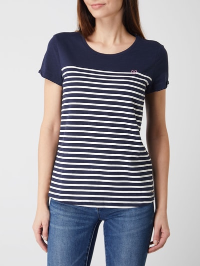 Tom Tailor Denim T-Shirt mit Streifenmuster Dunkelblau 4