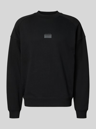 HUGO Regular Fit Sweatshirt aus reiner Baumwolle Modell 'DELASTCREW' Black 2