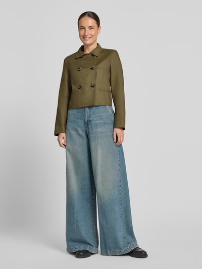 MANGO Blazer aus reinem Leinen Modell 'LISTELA' Khaki 1