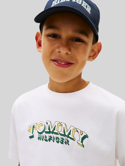 Tommy Hilfiger Kids Regular Fit T-Shirt aus reiner Baumwolle Weiss 3