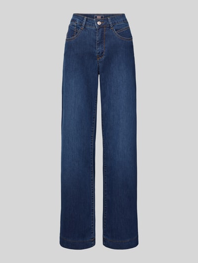 Produktfoto, ciemnoniebieska Jeans mit 5-Pocket-Design von MAC, bawełna ze stretchem, luźny krój, widoczna faktura, Szerokość w rozmiarze 36/32: 41 cm, długość nogawki 81 cm