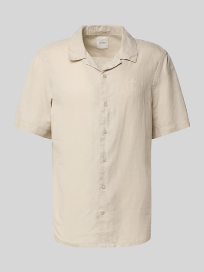 CK Calvin Klein Koszula casualowa o kroju regular fit z mieszanki lnu i bawełny Beżowy 2