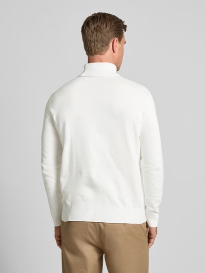 Tom Tailor Denim Regular Fit Rollkragenpullover aus reiner Baumwolle Offwhite 5