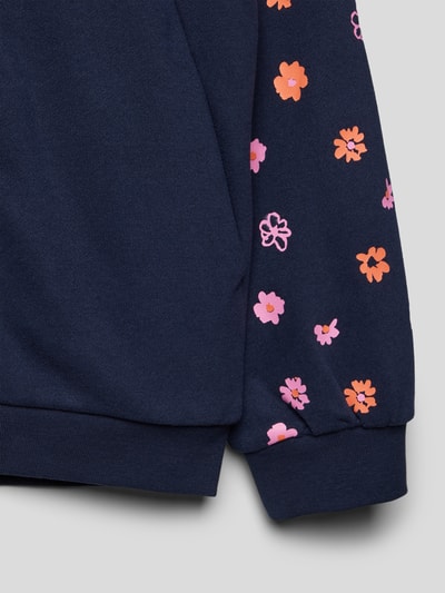 s.Oliver RED LABEL Sweatjacke mit floralem Print Marineblau 2