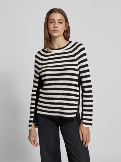 Oui Gebreide pullover met labeldetails Zwart - 4