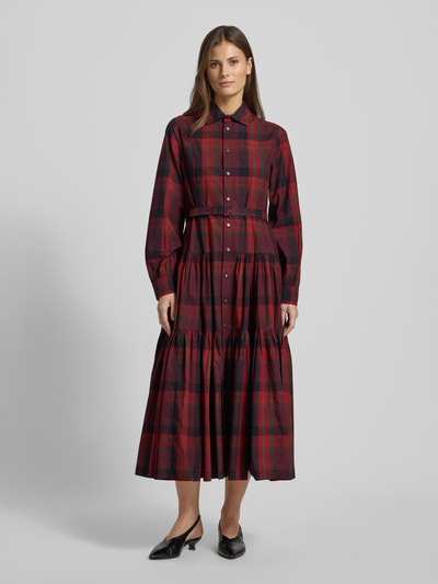 Polo Ralph Lauren Dopasowana sukienka polo z mieszanki bawełny i modalu Czerwony melanż 4