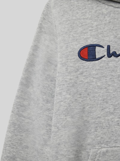 CHAMPION Bluza z kapturem z wyhaftowanym logo Średnioszary melanż 2