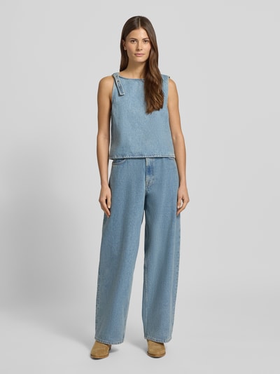 Samsøe Samsøe Crop top in denimlook model 'MOLLY' Lichtblauw - 1