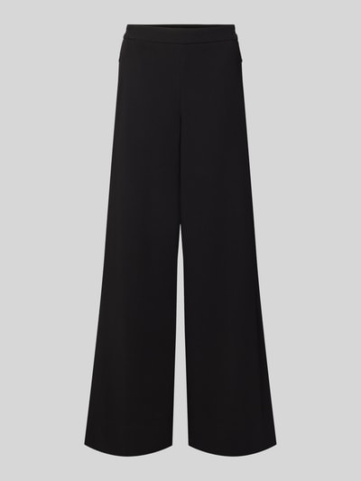 Produktfoto, schwarze Weite Hose mit elastischem Bund Modell 'Coralie' von MAC, glatte Struktur, Damen Weite Hose von MAC