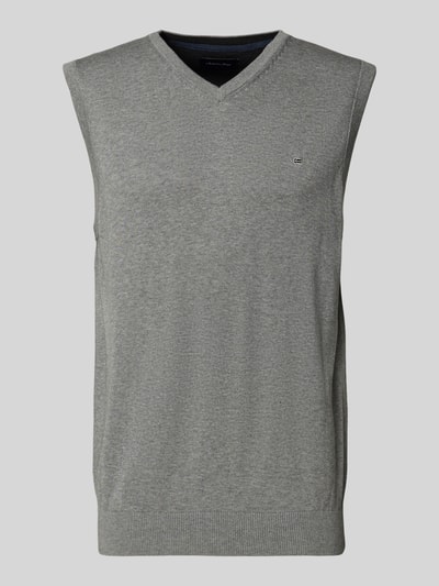 Christian Berg Men Spencer met labelstitching Middengrijs gemêleerd - 2